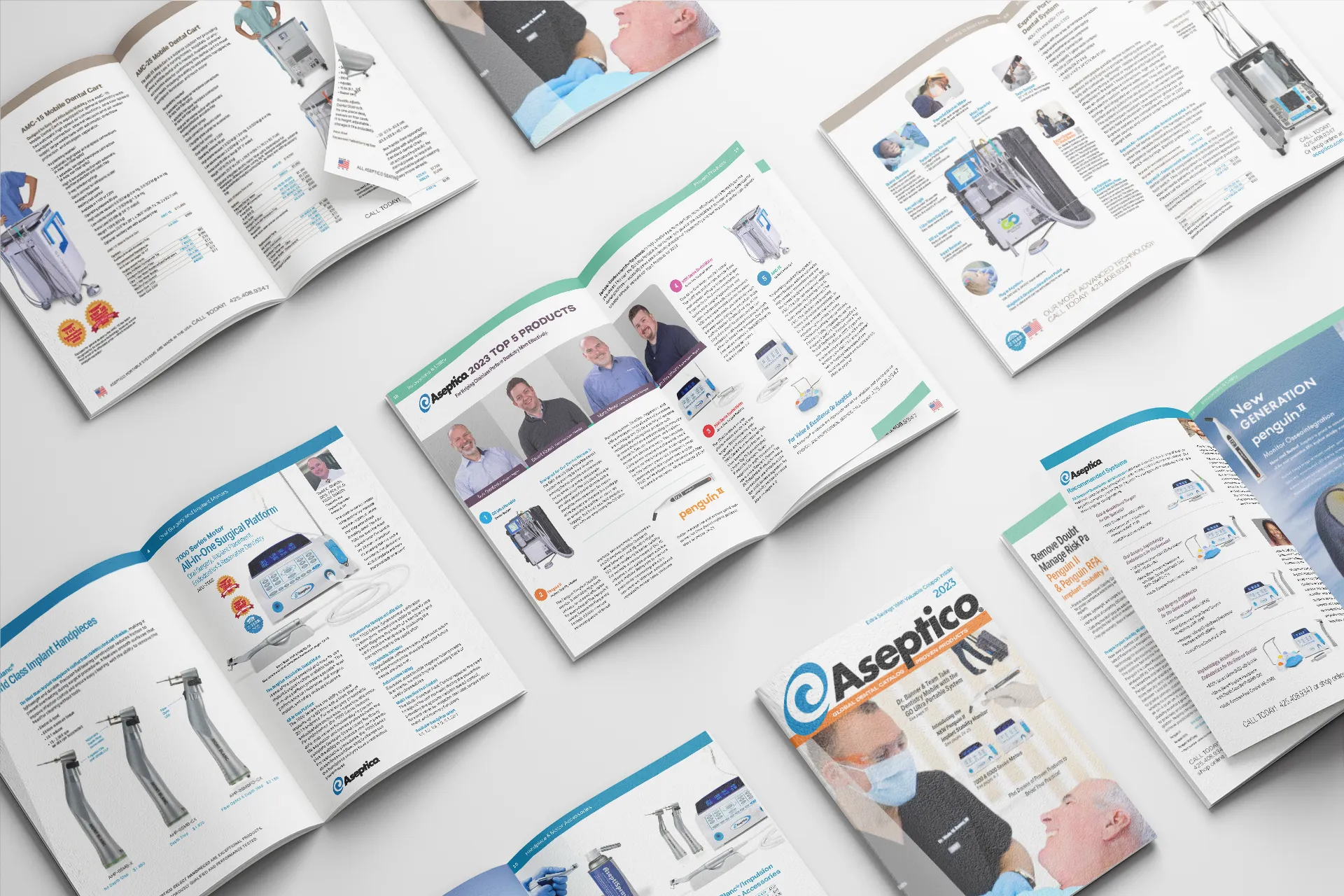 flatlay of several catalogs