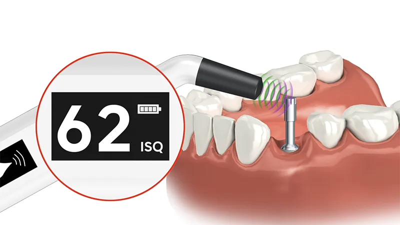 Penguin II graphic hovering over a MulTipeg and also showing a 2 ISQ measurement